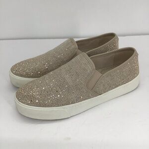 Alex Marie Women’s Rinestone Gold Slip-On Sneakers Shoes Casual Comfort Size 7